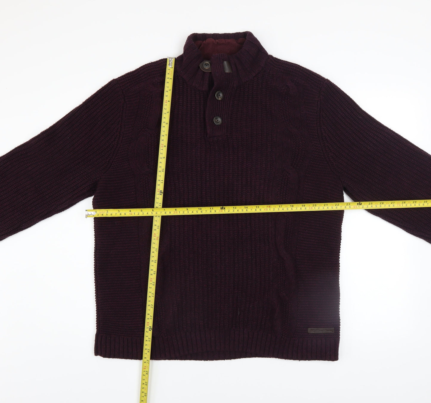 Mens UK Size XL Ted Baker Purple Henley Jumper