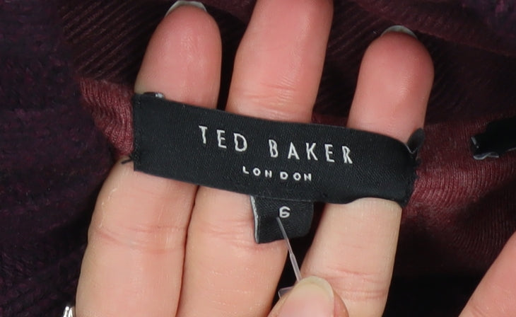 Mens UK Size XL Ted Baker Purple Henley Jumper