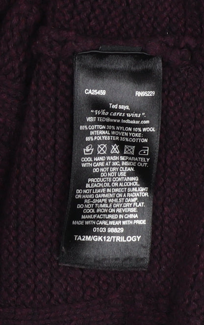 Mens UK Size XL Ted Baker Purple Henley Jumper