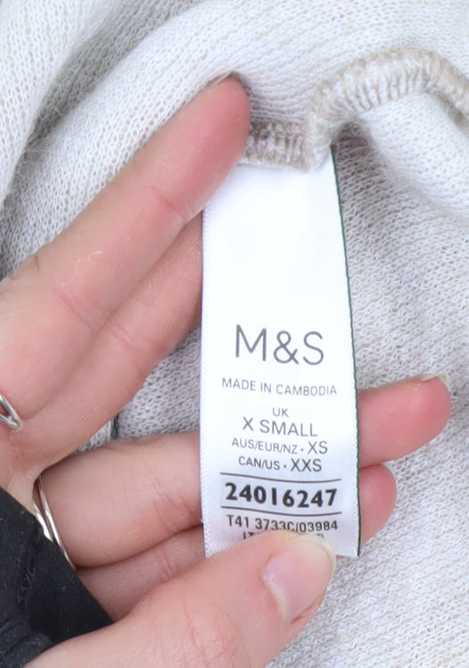Womens UK Size XS Marks and Spencer Beige Pullover Jumper