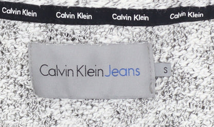 Calvin Klein Jeans Women's Grey Cotton Blend V-Neck Cardigan Size S