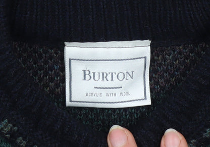 Mens UK Size M Burton Multicoloured Pullover Jumper