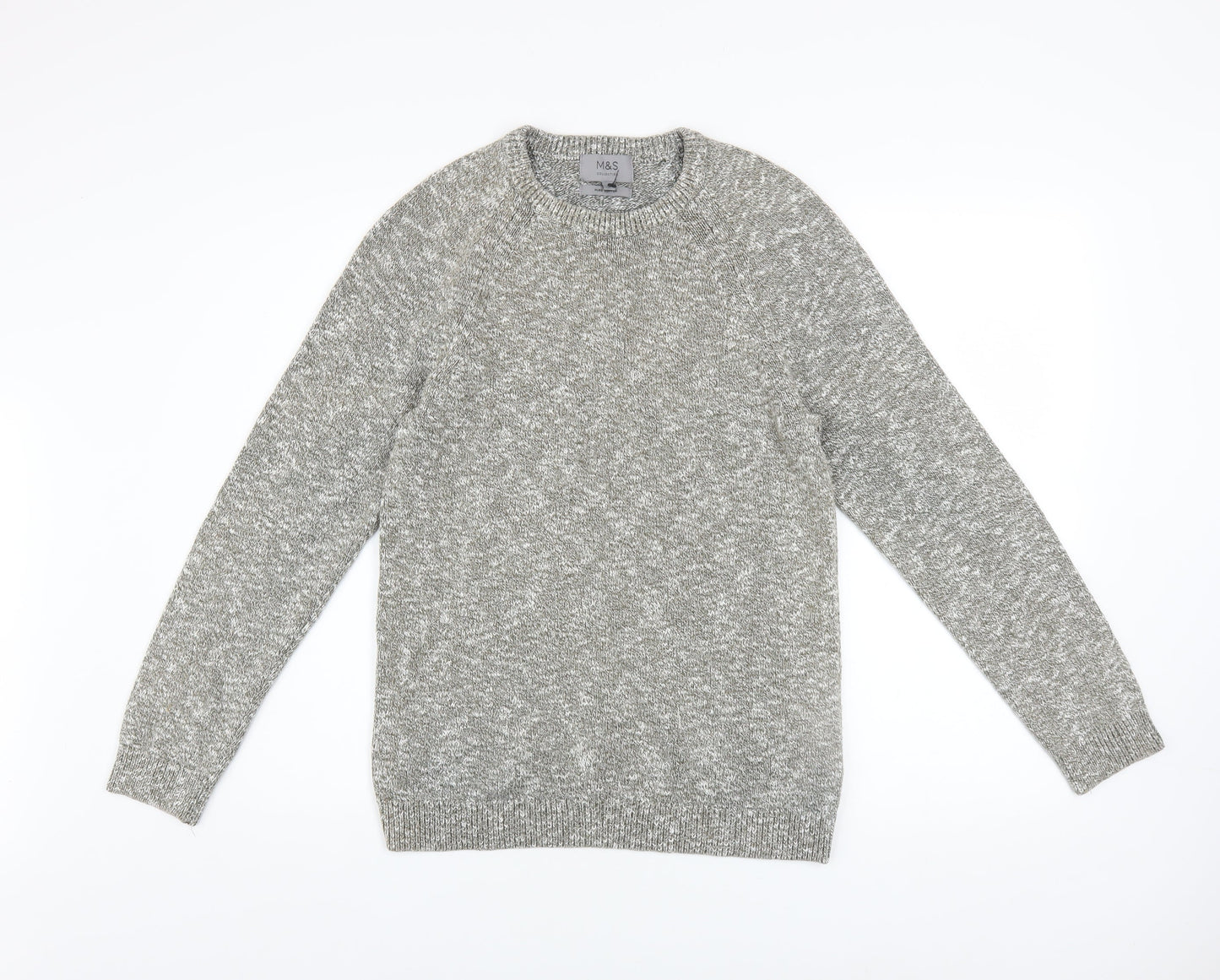 Mens UK Size S Marks and Spencer Grey Pullover Jumper