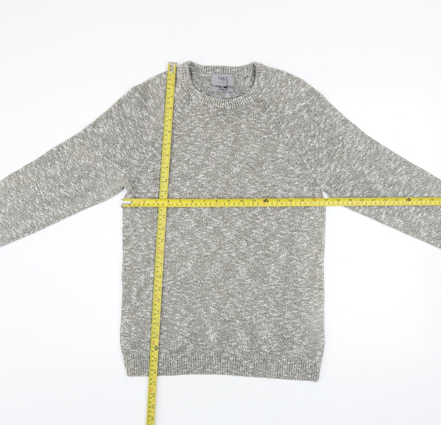 Mens UK Size S Marks and Spencer Grey Pullover Jumper