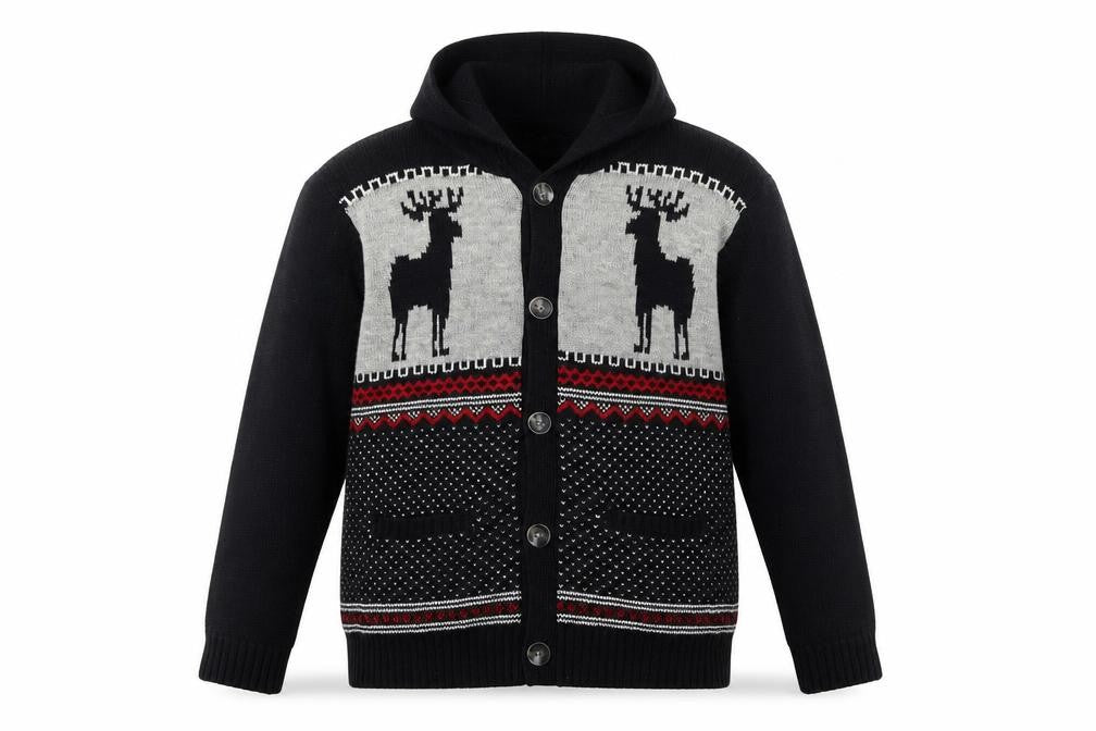 Mens UK Size L Denim Co Black Cardigan Jumper