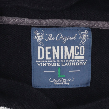 Mens UK Size L Denim Co Black Cardigan Jumper