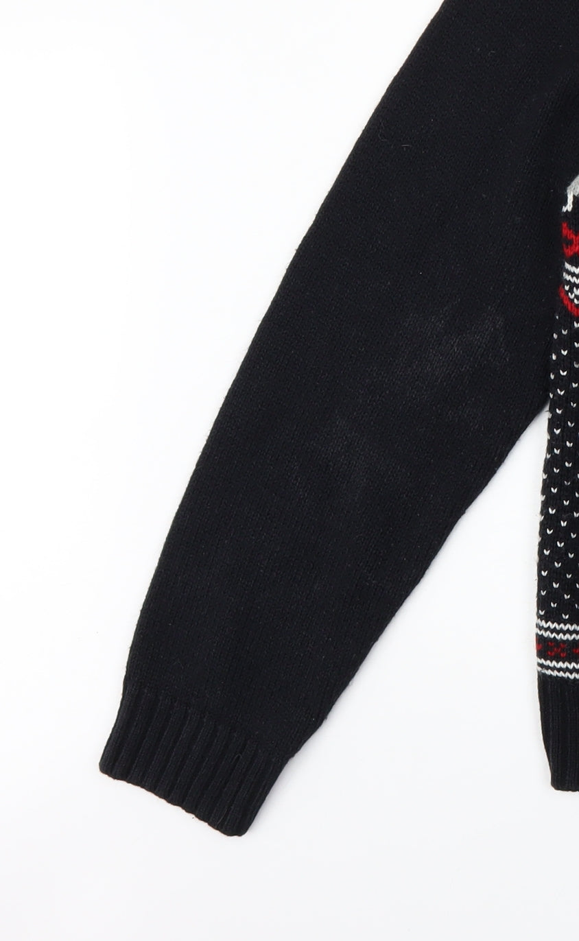 Mens UK Size L Denim Co Black Cardigan Jumper