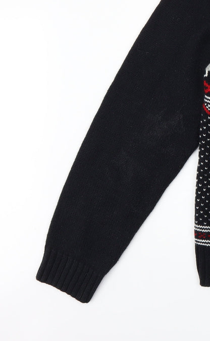 Mens UK Size L Denim Co Black Cardigan Jumper