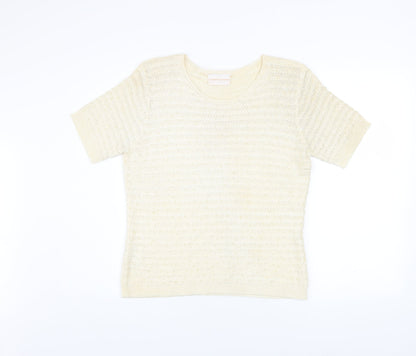 Womens UK Size L Country Casuals Ivory Basic T-Shirt