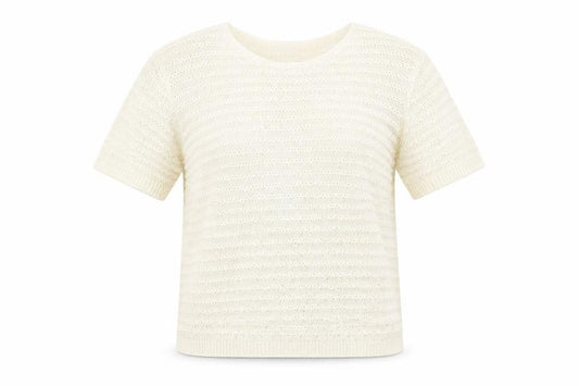 Womens UK Size L Country Casuals Ivory Basic T-Shirt