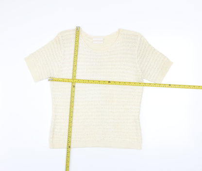 Womens UK Size L Country Casuals Ivory Basic T-Shirt
