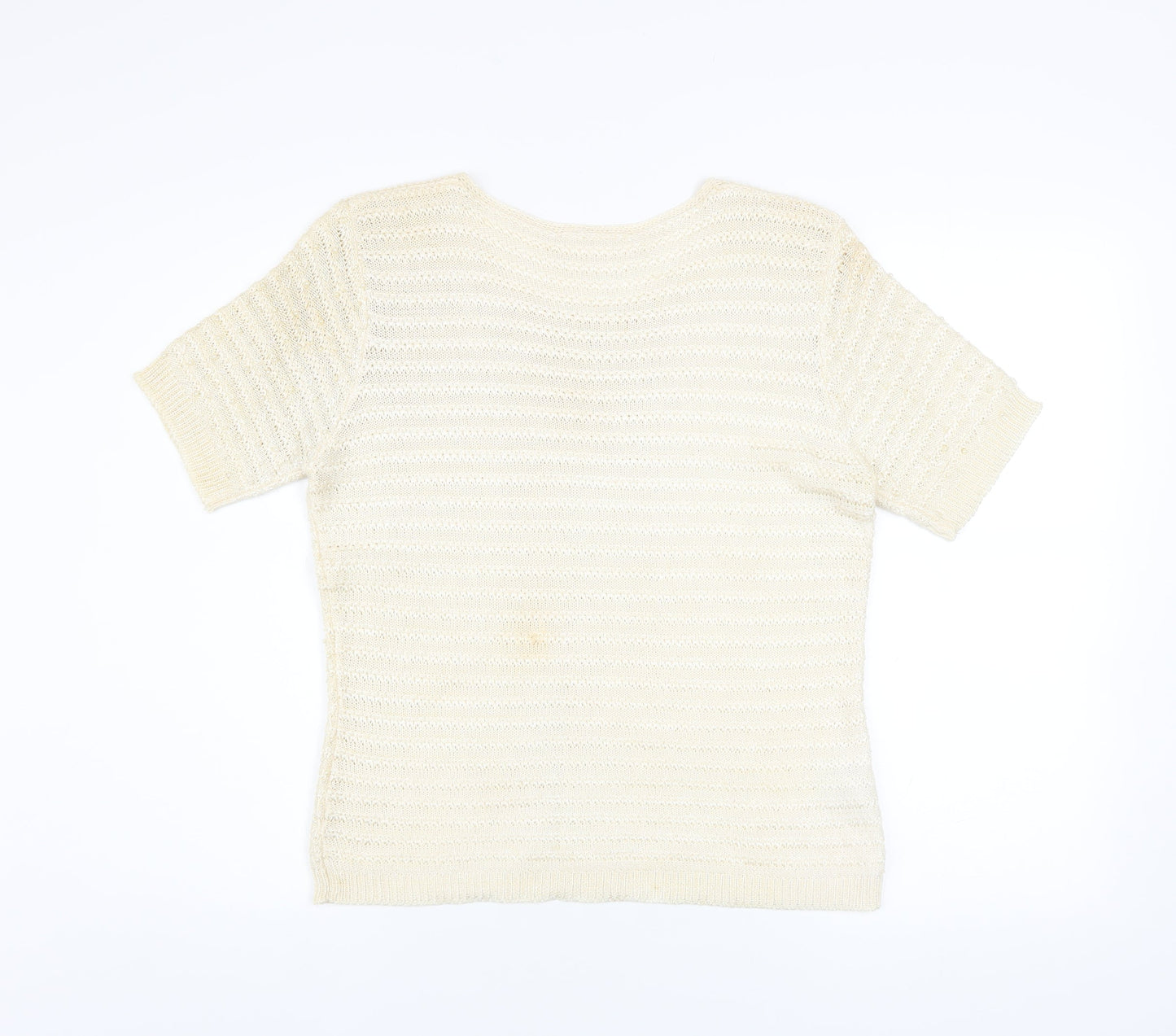 Womens UK Size L Country Casuals Ivory Basic T-Shirt