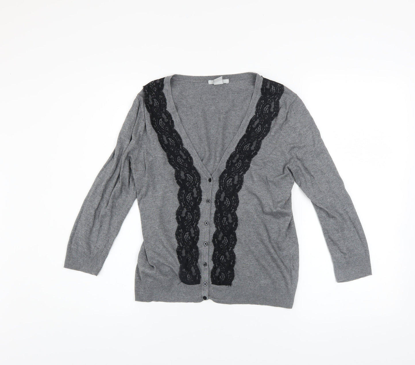Womens UK Size 8 H&M Grey Cardigan Jumper