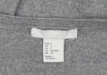 Womens UK Size 8 H&M Grey Cardigan Jumper
