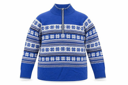 Mens UK Size 2XL Talbots Blue 1/2 Zip Jumper