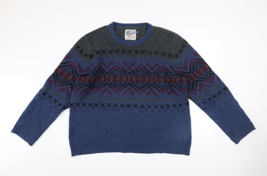 Mens UK Size XL Topman Blue Pullover Jumper