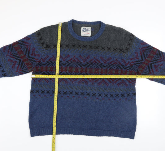 Mens UK Size XL Topman Blue Pullover Jumper