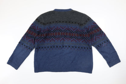 Mens UK Size XL Topman Blue Pullover Jumper