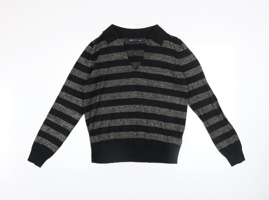 Womens UK Size M Marks and Spencer Black Pullover Jumper