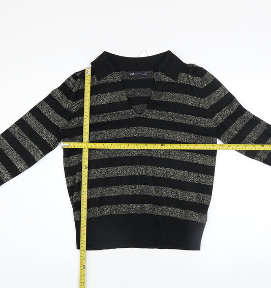 Womens UK Size M Marks and Spencer Black Pullover Jumper