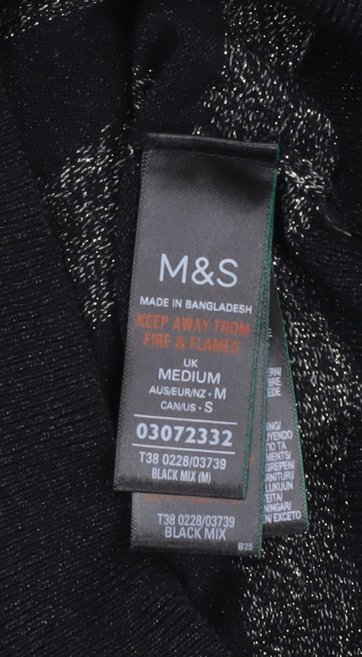 Womens UK Size M Marks and Spencer Black Pullover Jumper