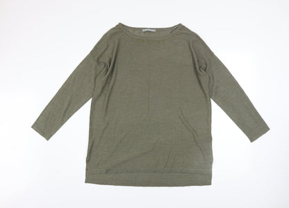 Womens UK Size 14 Marks and Spencer Green Pullover Jumper