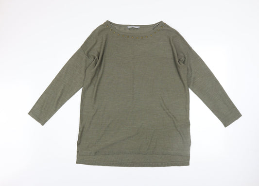 Womens UK Size 14 Marks and Spencer Green Pullover Jumper