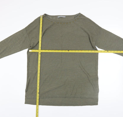 Womens UK Size 14 Marks and Spencer Green Pullover Jumper