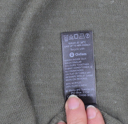Womens UK Size 14 Marks and Spencer Green Pullover Jumper