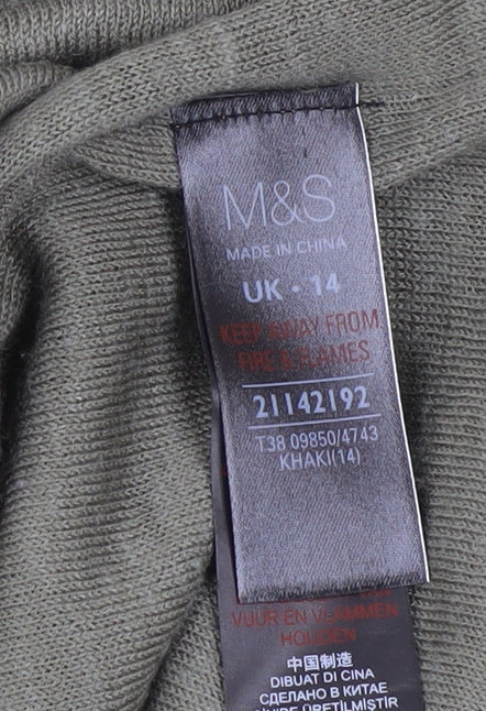 Womens UK Size 14 Marks and Spencer Green Pullover Jumper