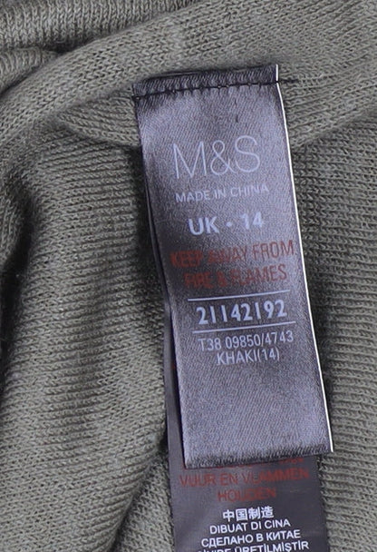 Womens UK Size 14 Marks and Spencer Green Pullover Jumper