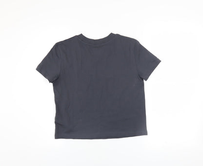 Womens UK Size XS Calvin Klein Jeans Black Cropped T-Shirt