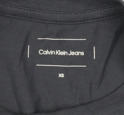 Womens UK Size XS Calvin Klein Jeans Black Cropped T-Shirt