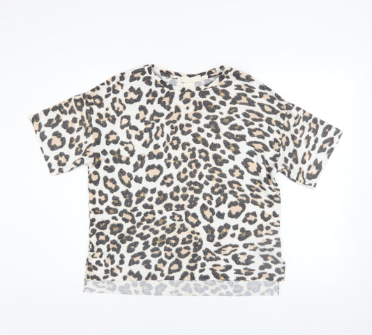 Womens UK Size XS H&M Beige Basic T-Shirt