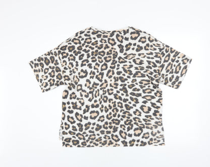 Womens UK Size XS H&M Beige Basic T-Shirt