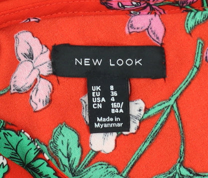 Womens UK Size 8 New Look Red Camisole Blouse
