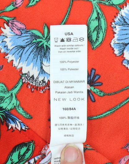 Womens UK Size 8 New Look Red Camisole Blouse