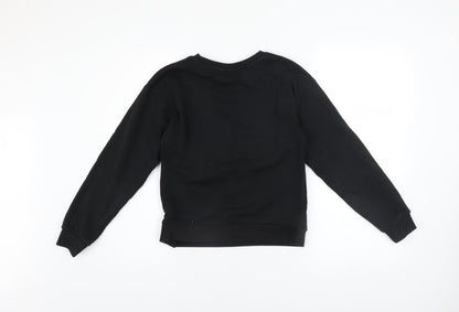 Wednesday Addams Girls Black Pullover Sweatshirt 10-11 Years Graphic Print