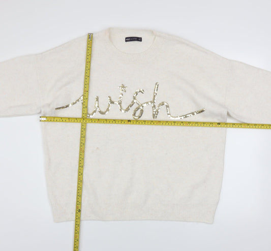 Womens UK Size XL Marks and Spencer Ivory Pullover Jumper