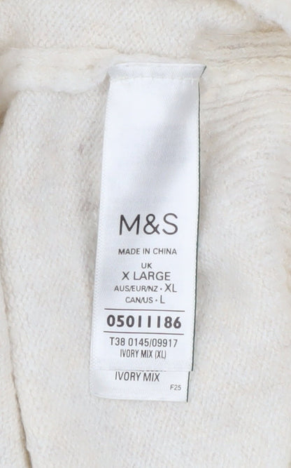 Womens UK Size XL Marks and Spencer Ivory Pullover Jumper