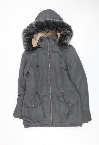 Womens UK Size S Hölstark Collection Grey Parka Coat