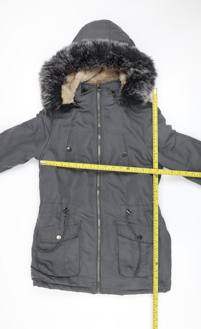 Womens UK Size S Hölstark Collection Grey Parka Coat