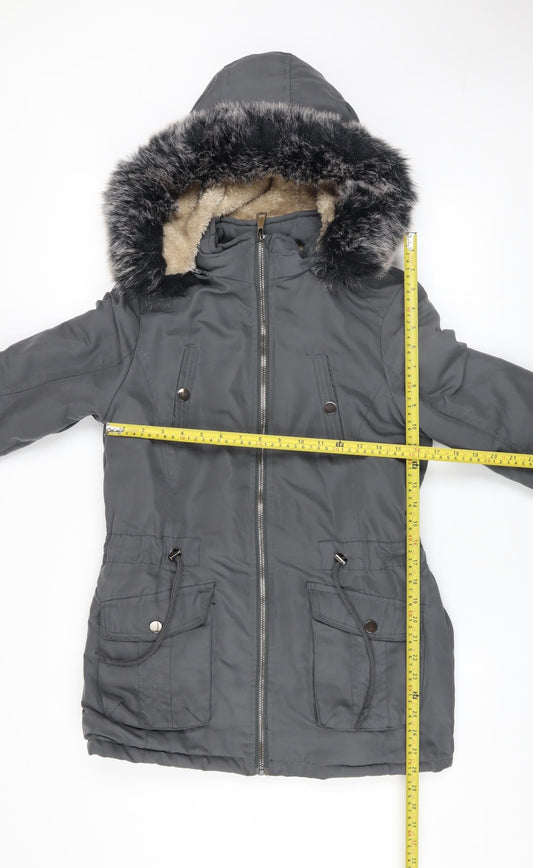 Womens UK Size S Hölstark Collection Grey Parka Coat