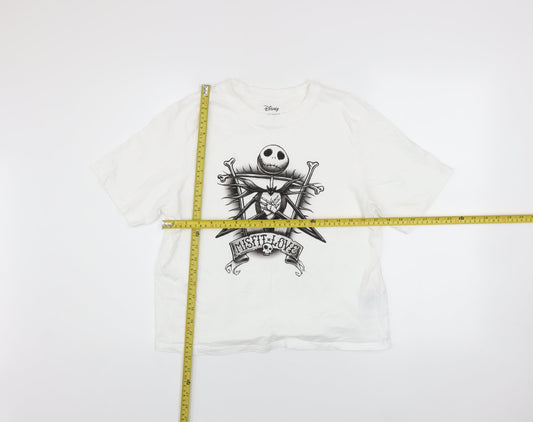 Womens UK Size S Disney at Primark White Basic T-Shirt