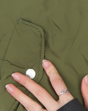 Mens UK Size L Pull & Bear Green Bomber Jacket