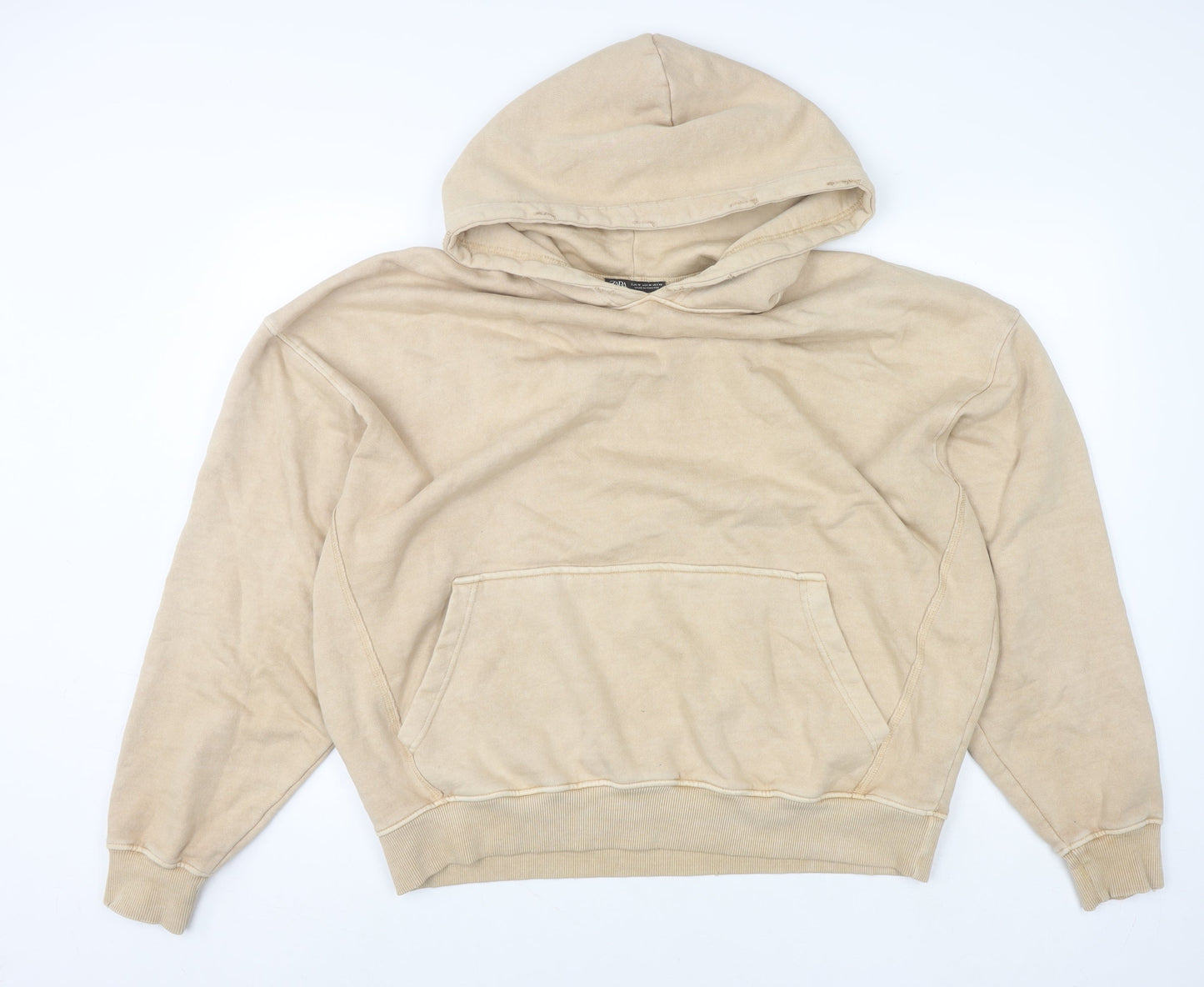 Womens UK Size 12 Zara Beige Pullover Hoodie