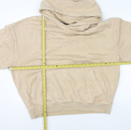 Womens UK Size 12 Zara Beige Pullover Hoodie