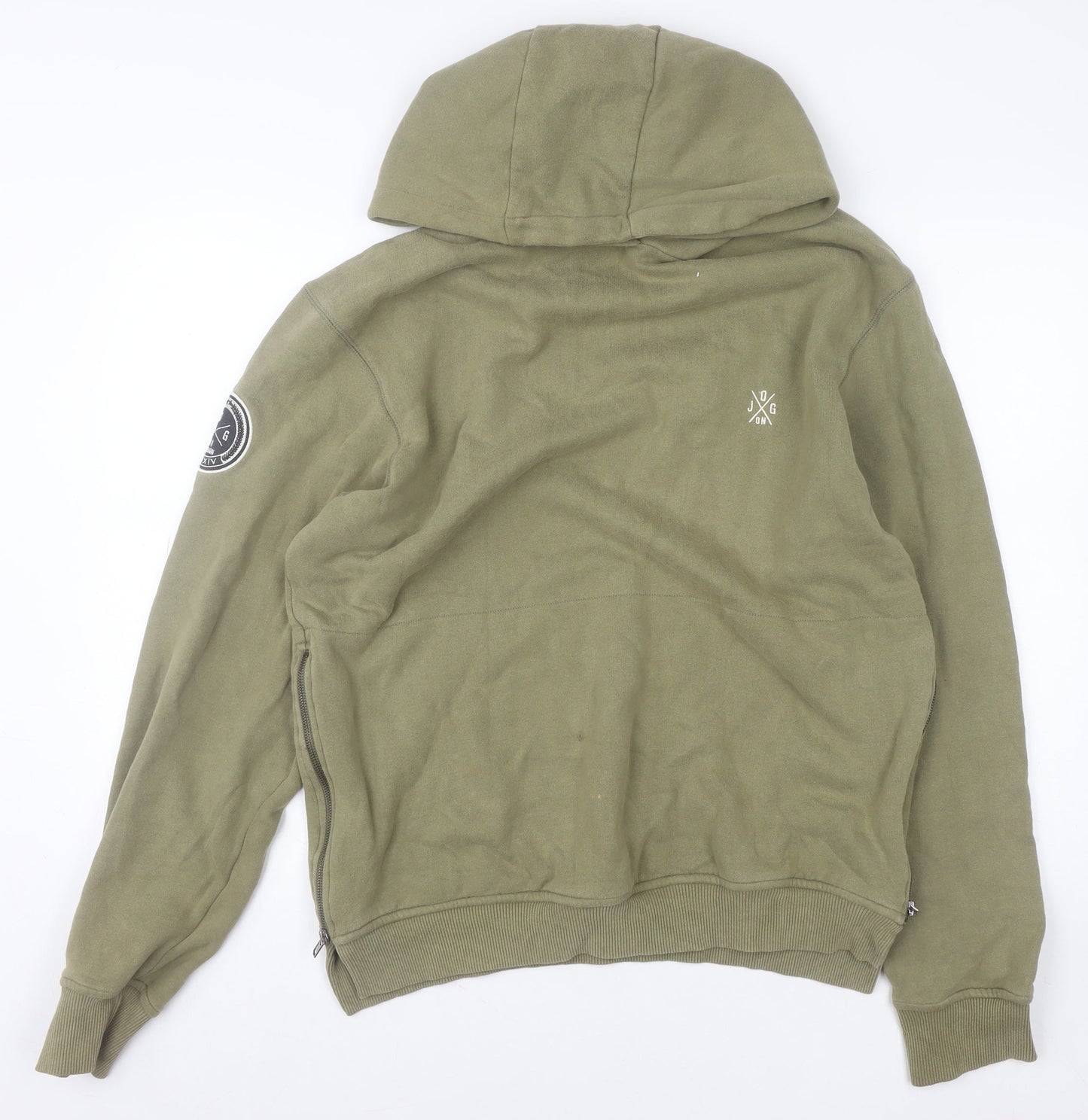 Mens UK Size L Jog On London Green Pullover Hoodie