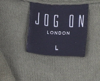 Mens UK Size L Jog On London Green Pullover Hoodie