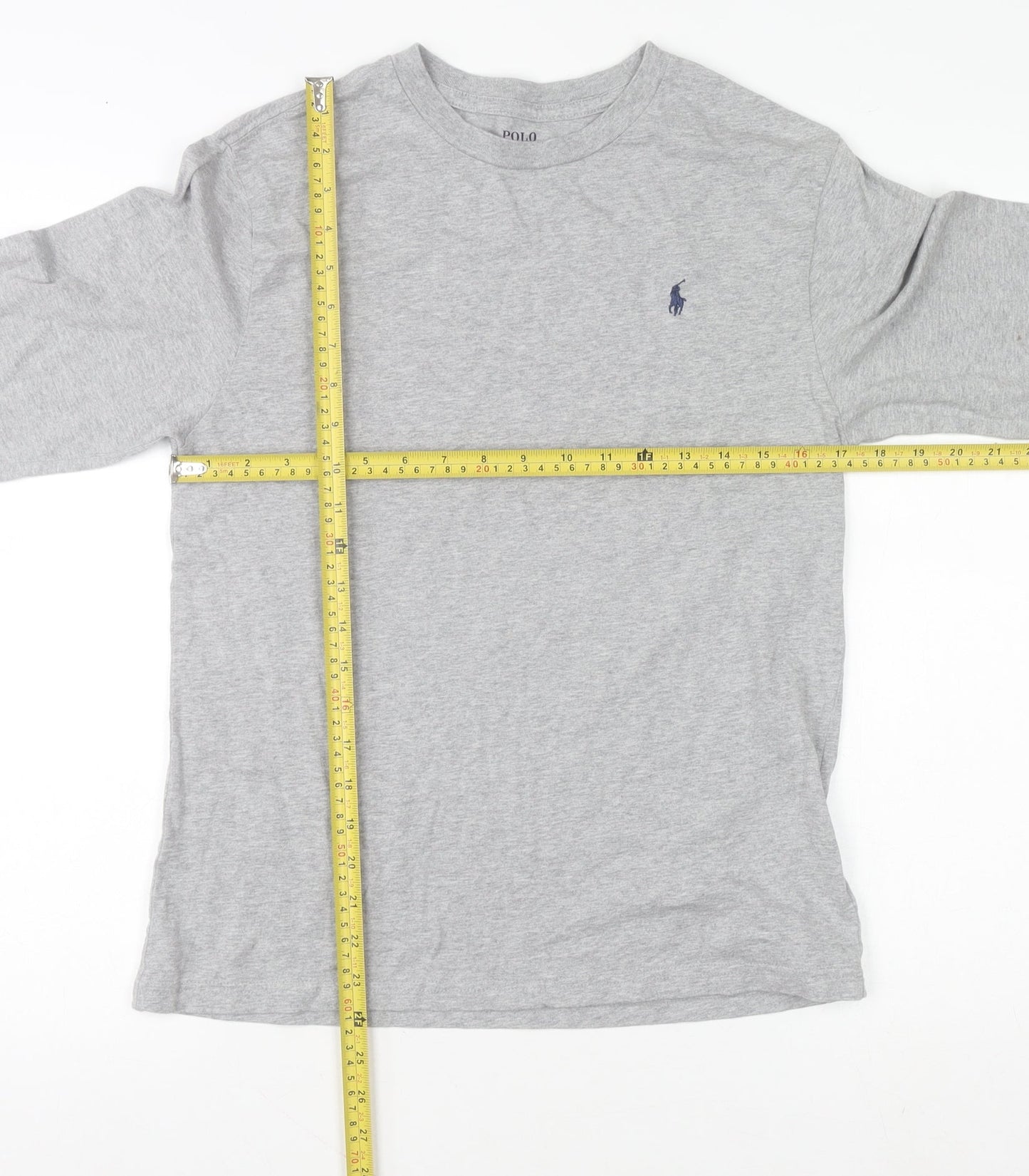 Boys UK Size 14-16 Years Ralph Lauren Grey Basic T-Shirt